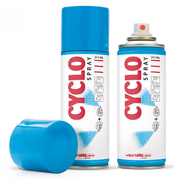 Photograph of Cyclo Spray aerosol cans