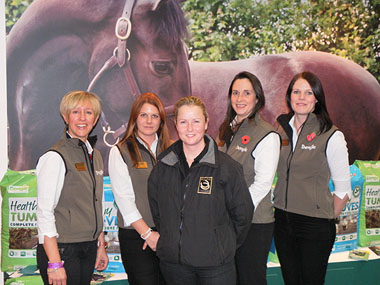 Emma Dyer (centre) from Equine Careers with Dengie’s latest recruits