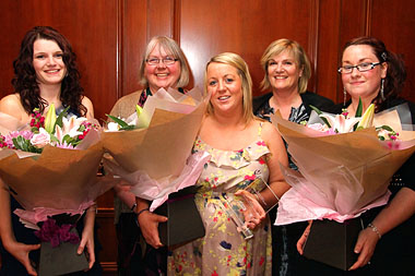 Left to right, Mairead Mulvenna, Sue Badger, BVNA President, Claire McConaghy, Susie Turner, Gemma Snodgrass