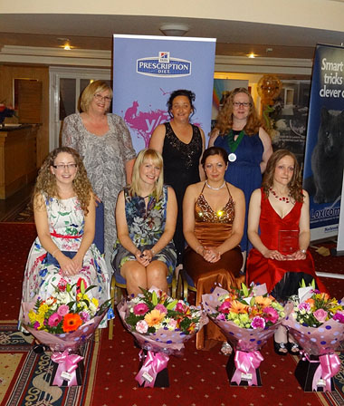 Back Row- Susie Turner, Hill’s Pet Nutrition; Paula Quinn, NI BVNA Regional Coordinator; Claire Fraser BVNA President Front Row Winners: Vet Emma Dore-Horgan representing Maggie Murphy NI Charity Veterinary Nurse of the Year; Allison Anderson NI ANA of the Year; Shauna Whelan NI Student Veterinary Nurse of the Year; Pamela  Dickinson  NI Vet Nurse of the Year