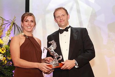 Petplan Equine Head of Marketing, Isabella von Mesterhazy with Equine Vet of the Year, Chris Pearce