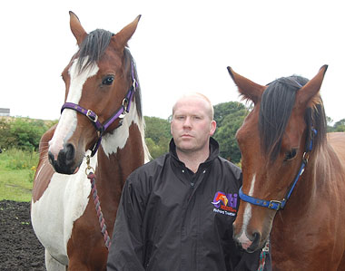 Richard Trotter and two horses