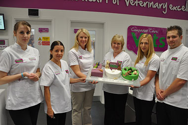 Jodie Hoare (Veterinary Care Assistant), Lesley Lane (Veterinary Care Assistant), Rhian Bullock (Vet & JVP), June Davies (Receptionist), Bethan McCarthy (Veterinary Care Assistant) and Alex Saunders (Veterinary Care Assistant)