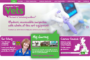 Screenshot of new website