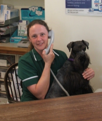 Trish Helme RVN with her dog Josh one of the stars of 
