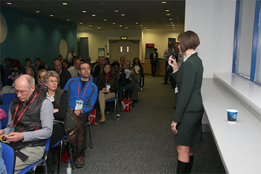 Dr. Iveta Be?vá?ová taking audience questions at the Hill’s Metabolic symposium at BSAVA 2013