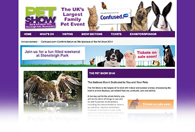 The Pet Show website screenshot