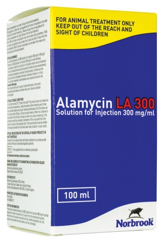 Alamycin LA 300 now with reduced milk withdrawal time in cattle.