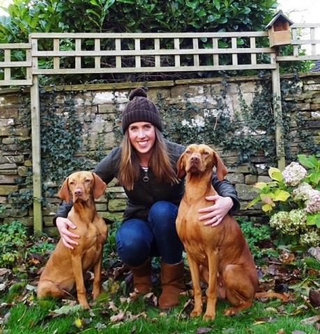 Charlotte Bray with her two dogs, Betty (left) and Lola
