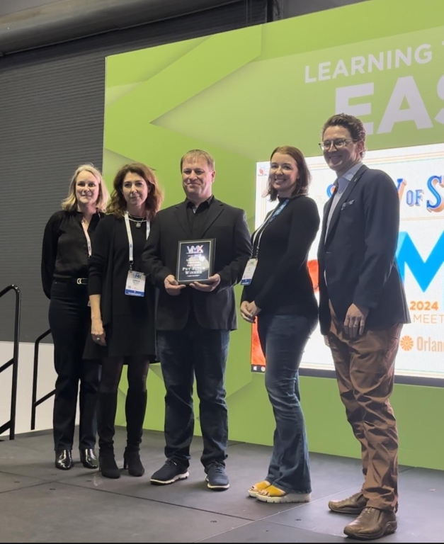 Pictured from left to right: event judges Cindy Trice and Jennifer Welser, winner of the VMX 2024 Pet Pitch Competition Emmit Nantz, along with judges Ainsley Bone and Jules Benson