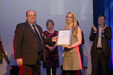 2012 Bursary award winner Anna Prest with VMA chairman Jason Davies in March 2013