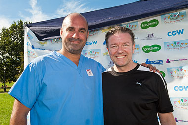 Ricky Gervais and Abraham at Pup Aid Primrose Hill, London, UK Saturday 8th September 2012