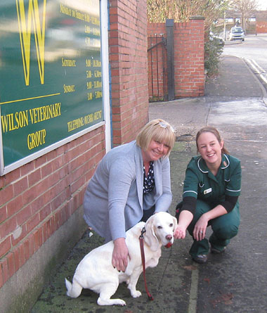 Amber outside Wilson Vet Group