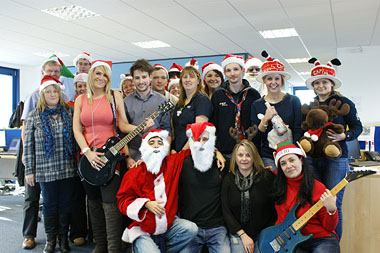 The BCF Head Office team filming their latest Christmas message