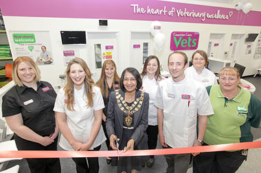 Oliver Watson, Joint Venture Partner Companion Care Aylesbury and his new team, on their practice open day. Practice was opened by the Deputy Mayor of Aylesbury.