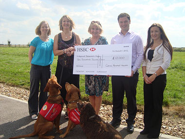 L-R:  Julia Wood (Ceva), Claire Guest (Medical Detection Dogs), Ginette Bryant, Malcolm Laurie and Claire Russell (Ceva)