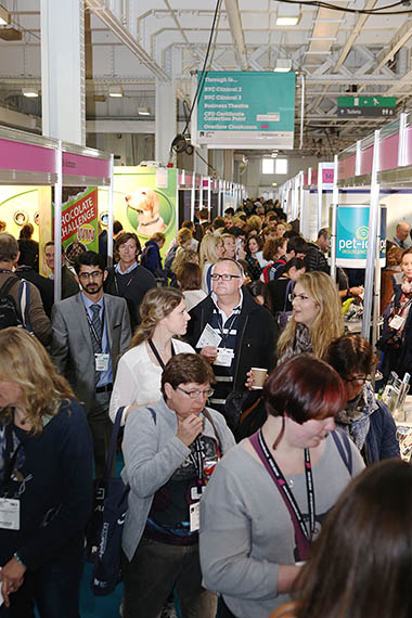 Packed showroom floor