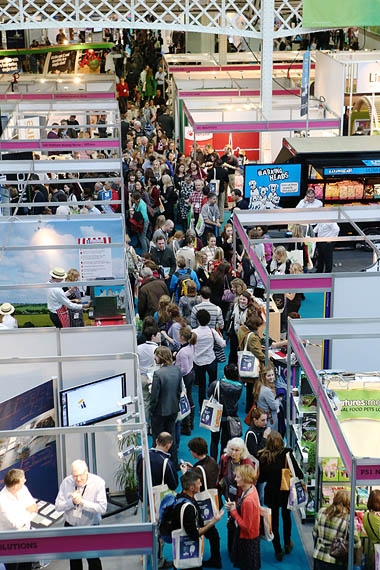 Birds eye view of huge crowds at 2013 London Vet Show