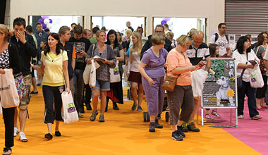 Lots of people arriving at the show