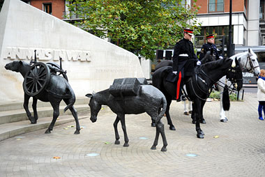 Household Cavalry Mounted Regiment - Capt S S Lukas out to remember animals that have given their lives serving our forces in 20th century conflicts
