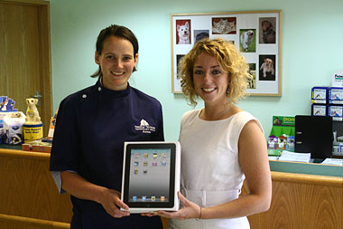 Lucy presenting Anna's prize