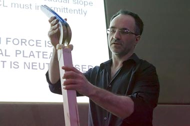 Noel and hockey stick knee