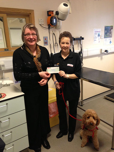 VPMA Past-President Pauline Graham with Sue Surbey and her Diabetic Medical Detection Dog Casper