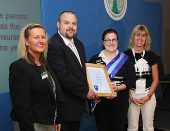 Petplan - PIA Award - Former BVNA President, Donna Lewis, Petplan Business Developer, Spencer Jones, Petplan Insurance Advisor Award winner, Kelli Vogt and Jill Robinson MBE