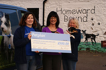 Petplan Business Developer, Carol Jones, with Dumfries & Galloway Canine Rescue Centre staff