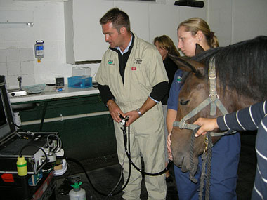 Richard Hepburn performing a gastroscopy