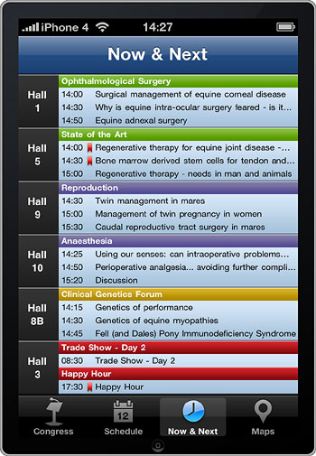 Screenshot from BEVA iPhone app