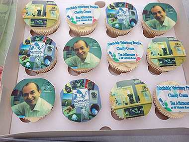 Special Northdale cupcakes featuring practice owner Peter Brown