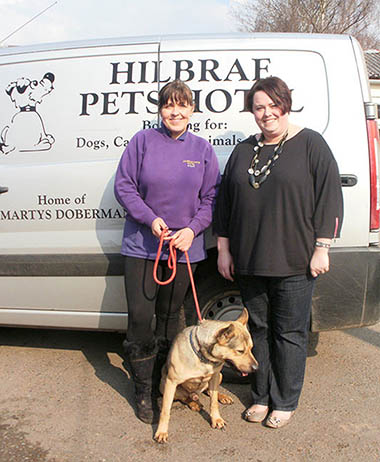 Marty Burrell, right, with Liz Rawlings, of Dechra and Ajax the Dog
