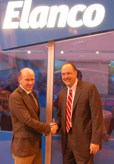 Finbar Mulligan (left) with Mike Brown, Elanco Country Manager