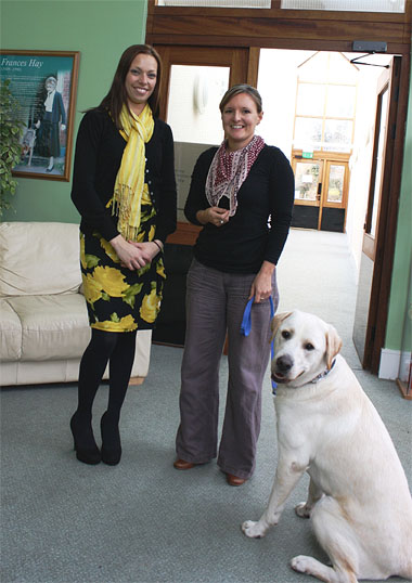 Photo Left to Right:  Helen Walker – Vetoquinol, Allison Pratt – Trusts Manager Dogs for the Disabled, Arrow