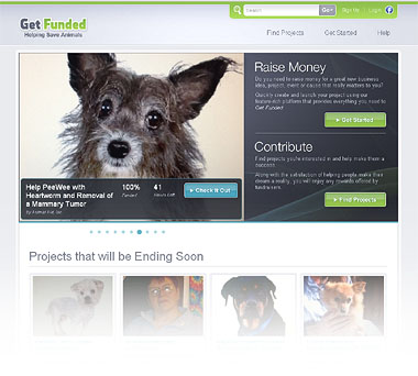 Screenshot of Getfunded.com homepage