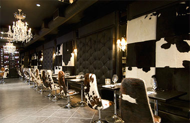Interior of Gaucho restaurant in Hampstead