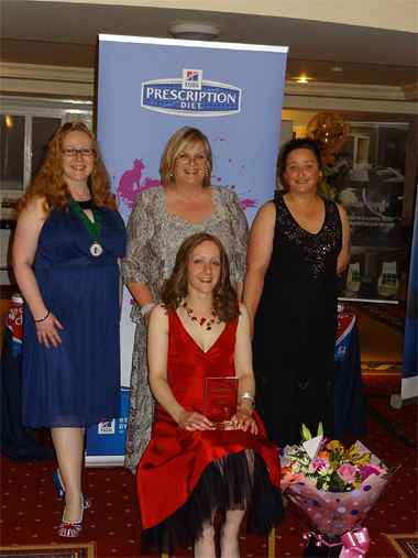 Left: Claire Fraser RVN MBVNA President 2011 / 2012, centre Susie Turner Veterinary Territory Manager Hills Pet Nutrition, right Paula Quinn RVN MBVNA Regional Co-ordinator, sitting Pamela Dickson RVN MBVNA winner NI VN of the year 2012