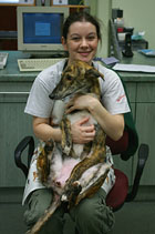 Catherine Piggott with her dog, Mabel