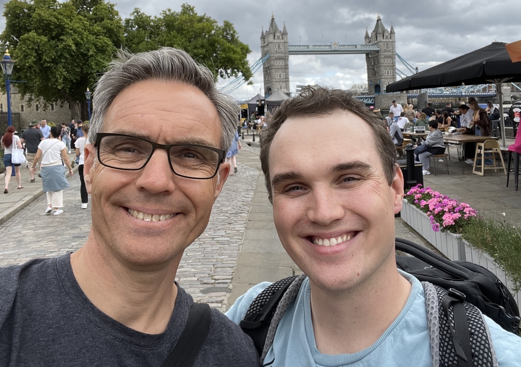 Simon DeVile and his son Jack are running the London Landmarks Half Marathon to support pregnancy charity Tommy’s.