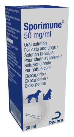 Sporimune has now been licensed for the symptomatic treatment of chronic allergic dermatitis in cats.