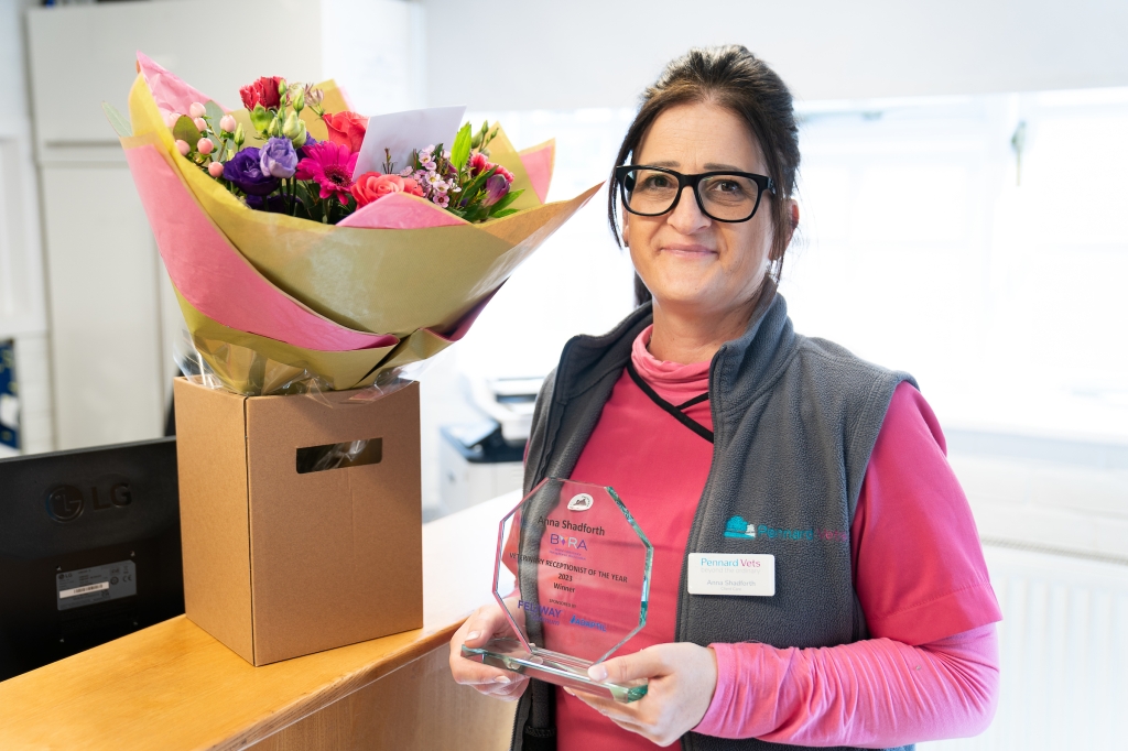 The British Veterinary Receptionist Association’s Veterinary Receptionist of the Year - Anna Shadforth from Pennard Vets. 