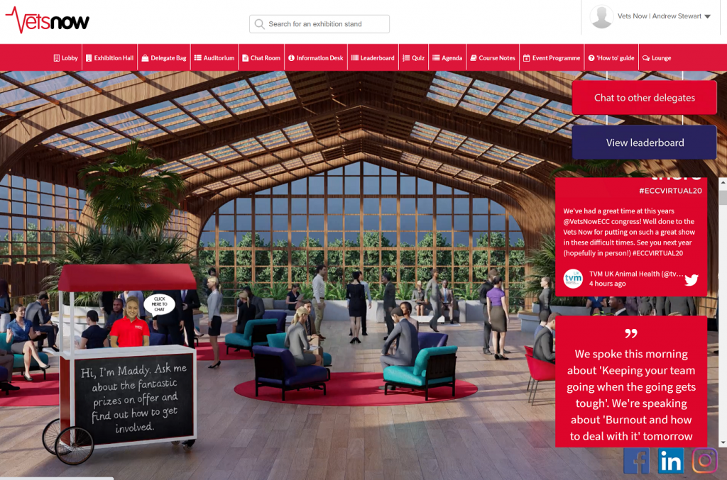 Vets Now ECC Virtual Congress 2020 Lounge rendering