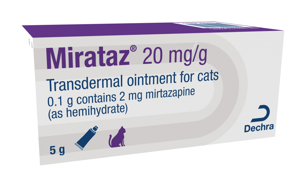 Mirataz is the first and only licensed transdermal mirtazapine ointment for cats in Europe