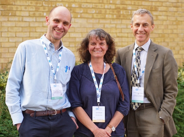 Left to right: Ian Wright, Head of ESCCAP, who spoke at the conference on tick-borne diseases Lisa Girdwood, a delegate from West Mount Vets and Professor Nigel Gibbens. 