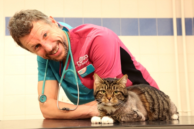 Perci with PDSA vet Chris Sherwood