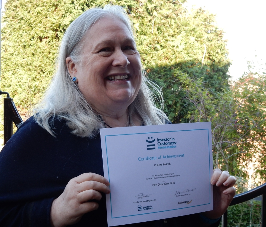 Customer services manager at Pennard Vets, Collette Rednall, celebrates the gold accreditation