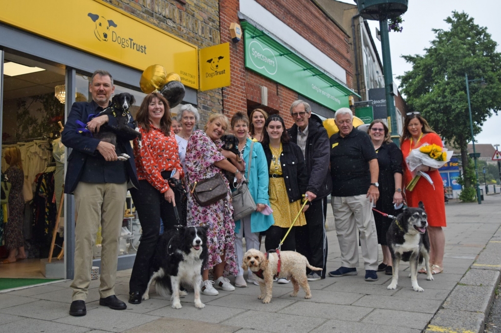 Dogs Trust Rayleigh team photo outside branch