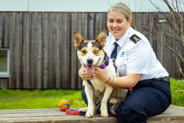 Lara with an RSPCA officer