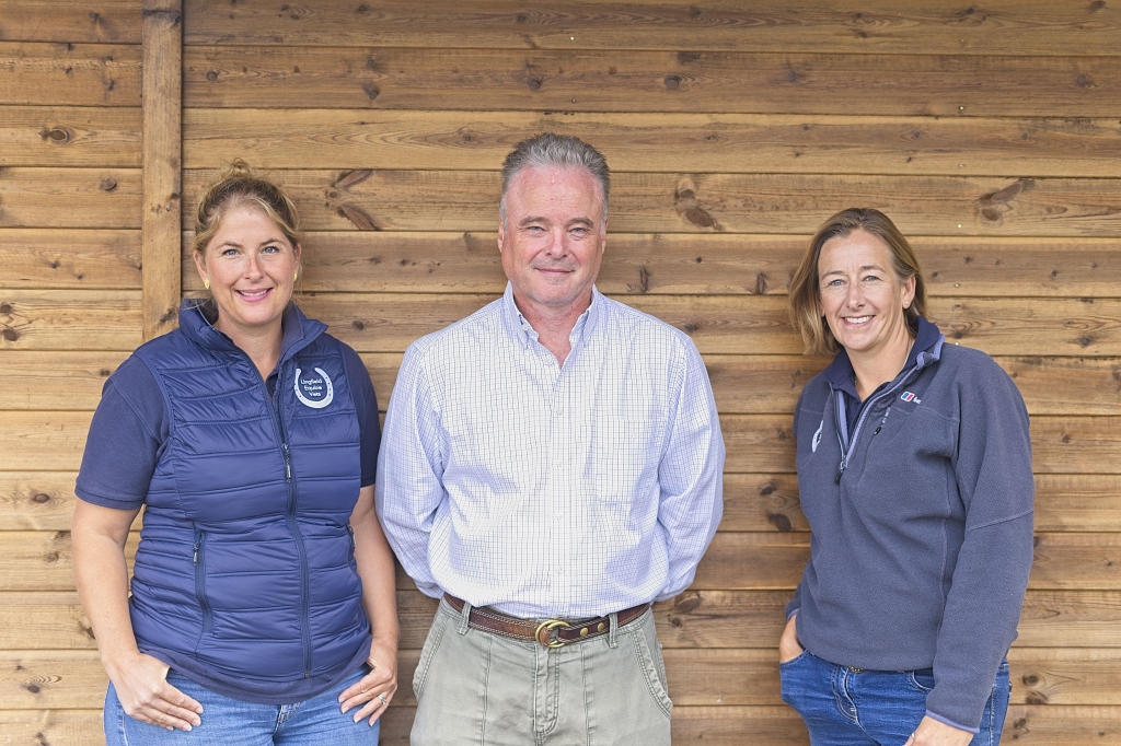 Kate Granshaw George Christopherson and Rachel Atherton from Lingfield Equine Vets.